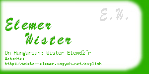 elemer wister business card